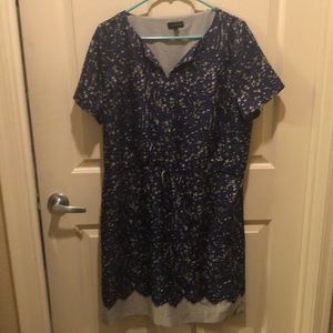 Blue Patterned Dress XL